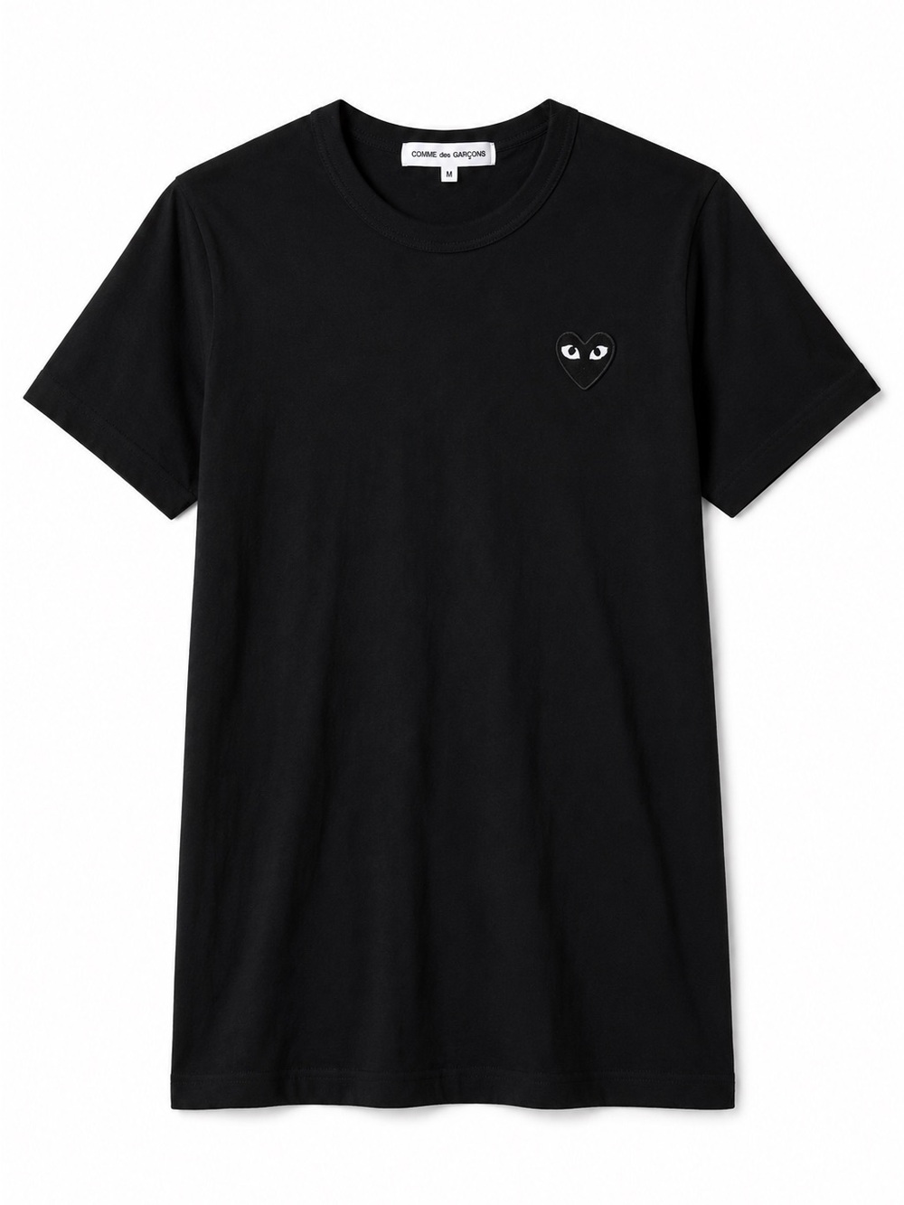 Comme des Garçons PLAY Black Heart-Eye Embroidered Patch T Shirt size M